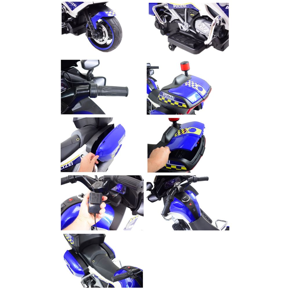 MILŽINIŠKAS SUPER MOTOCIKLAS POLICIJOS LENKTYNINIS MOTOCIKLAS, MINKŠTI RATAI, MINKŠTA SĖDYNĖ, AKCELERATORIUS RANKENĖJE, STABD