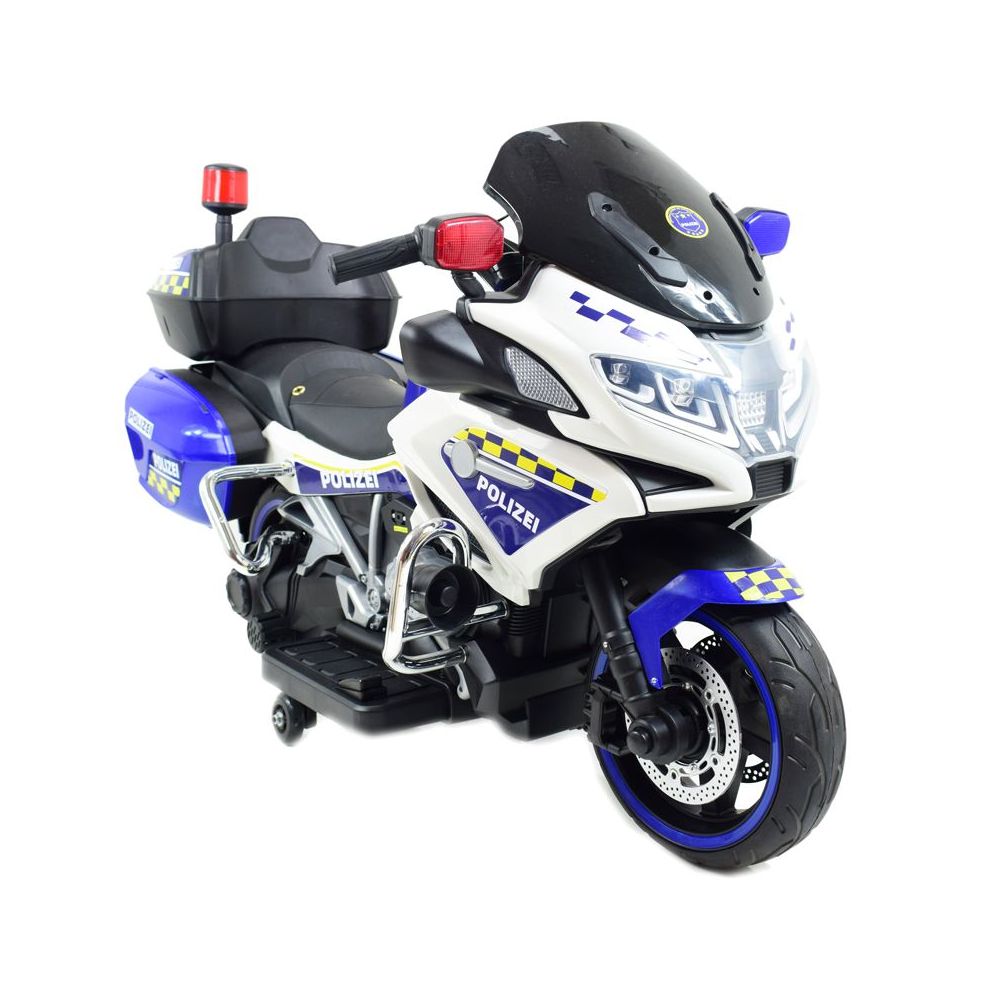 MILŽINIŠKAS SUPER MOTOCIKLAS POLICIJOS LENKTYNINIS MOTOCIKLAS, MINKŠTI RATAI, MINKŠTA SĖDYNĖ, AKCELERATORIUS RANKENĖJE, STABD