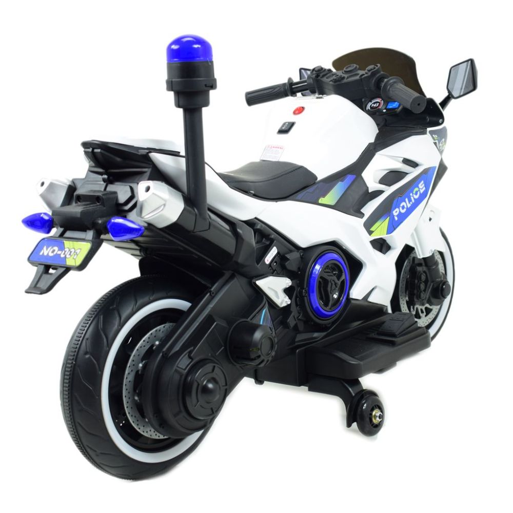 Policijos motociklas su šviečiančiu švyturėliu ir sirena/A706-2