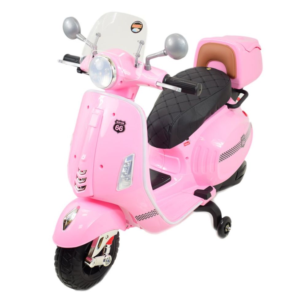 Mergaitėms skirtas akumuliatorinis motoroleris su nuotolinio valdymo pultu / HLW1388