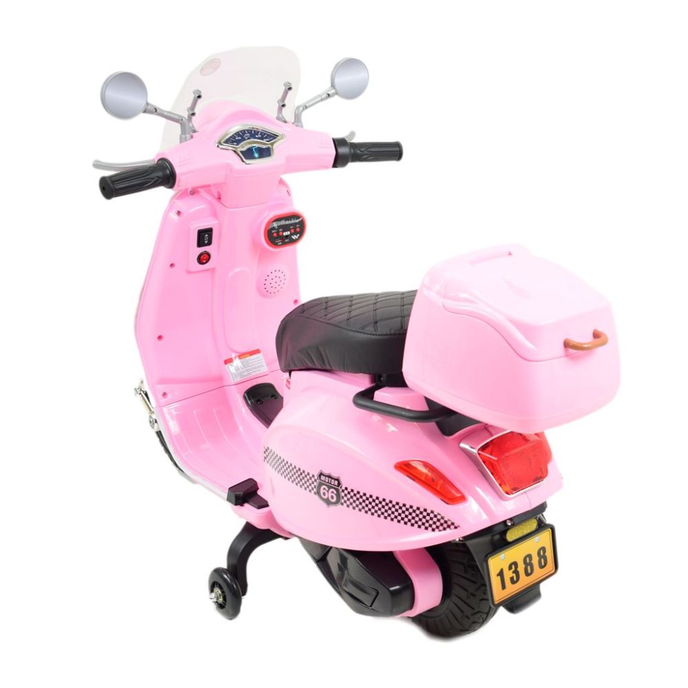Mergaitėms skirtas akumuliatorinis motoroleris su nuotolinio valdymo pultu / HLW1388
