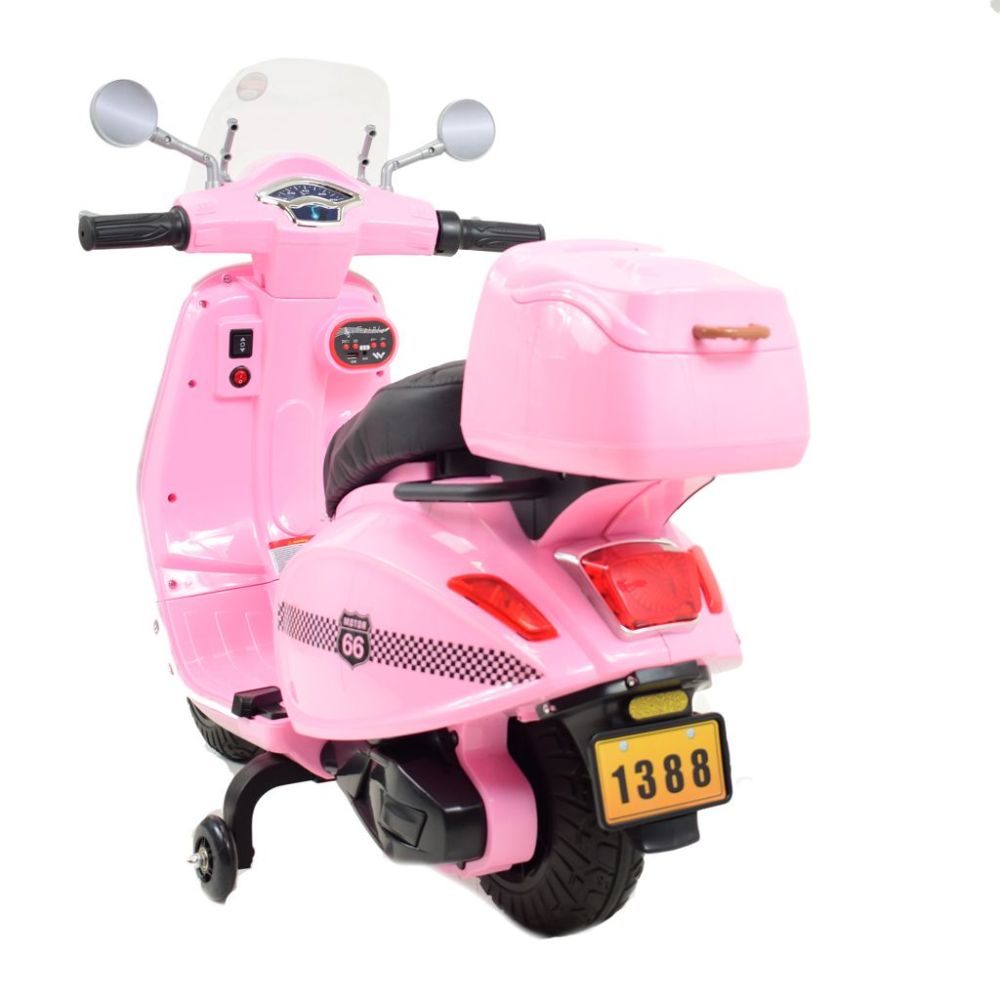 Mergaitėms skirtas akumuliatorinis motoroleris su nuotolinio valdymo pultu / HLW1388
