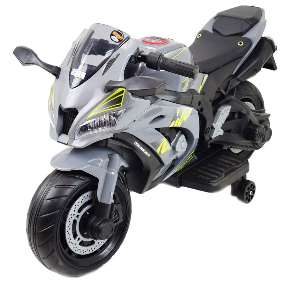 Didelis lenktyninis motociklas turi akumuliatorių, minkštus ratus, minkštą sėdynę / OZB909