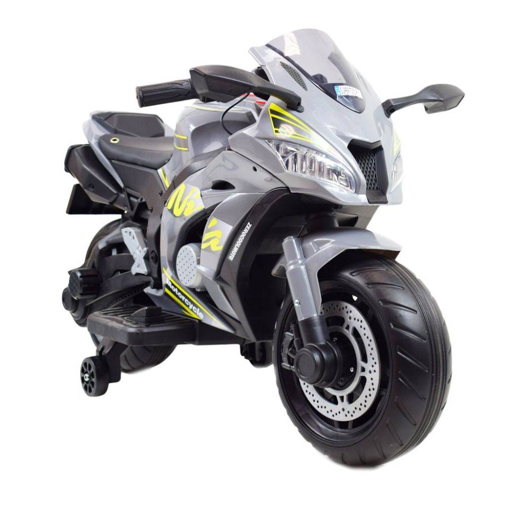 Didelis lenktyninis motociklas turi akumuliatorių, minkštus ratus, minkštą sėdynę / OZB909
