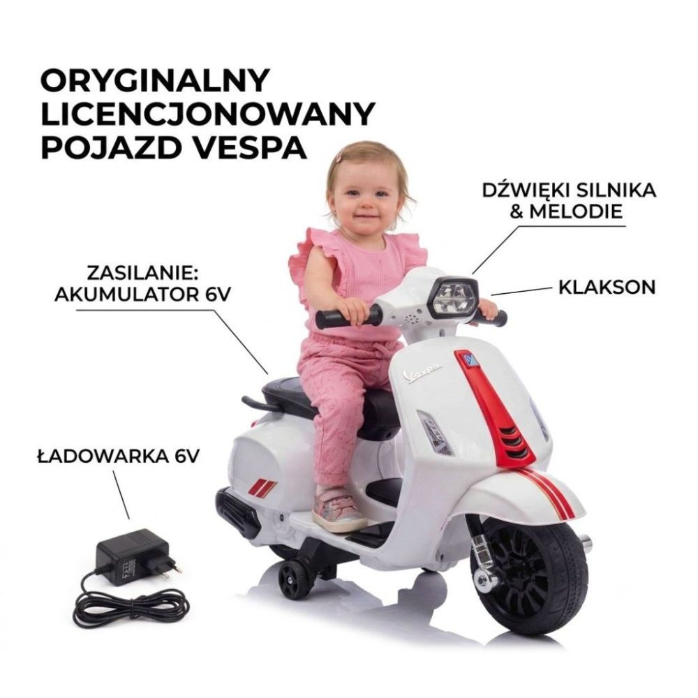 Pierwszy skuter na akumulator dla dziecka Vespa, licencja