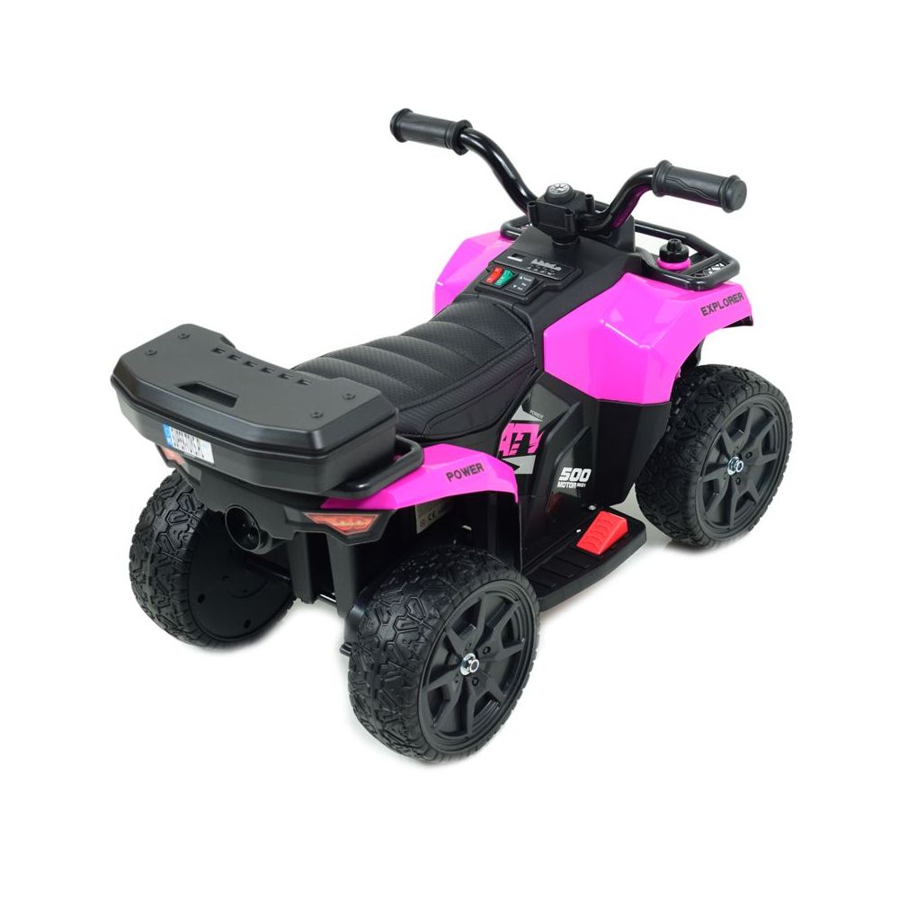QUAD NA AKUMULATOR EXPLORER - PILOT, IMITACJA WYDECHU, MIĘKKIE KOŁA, SKÓRA/GTS1155