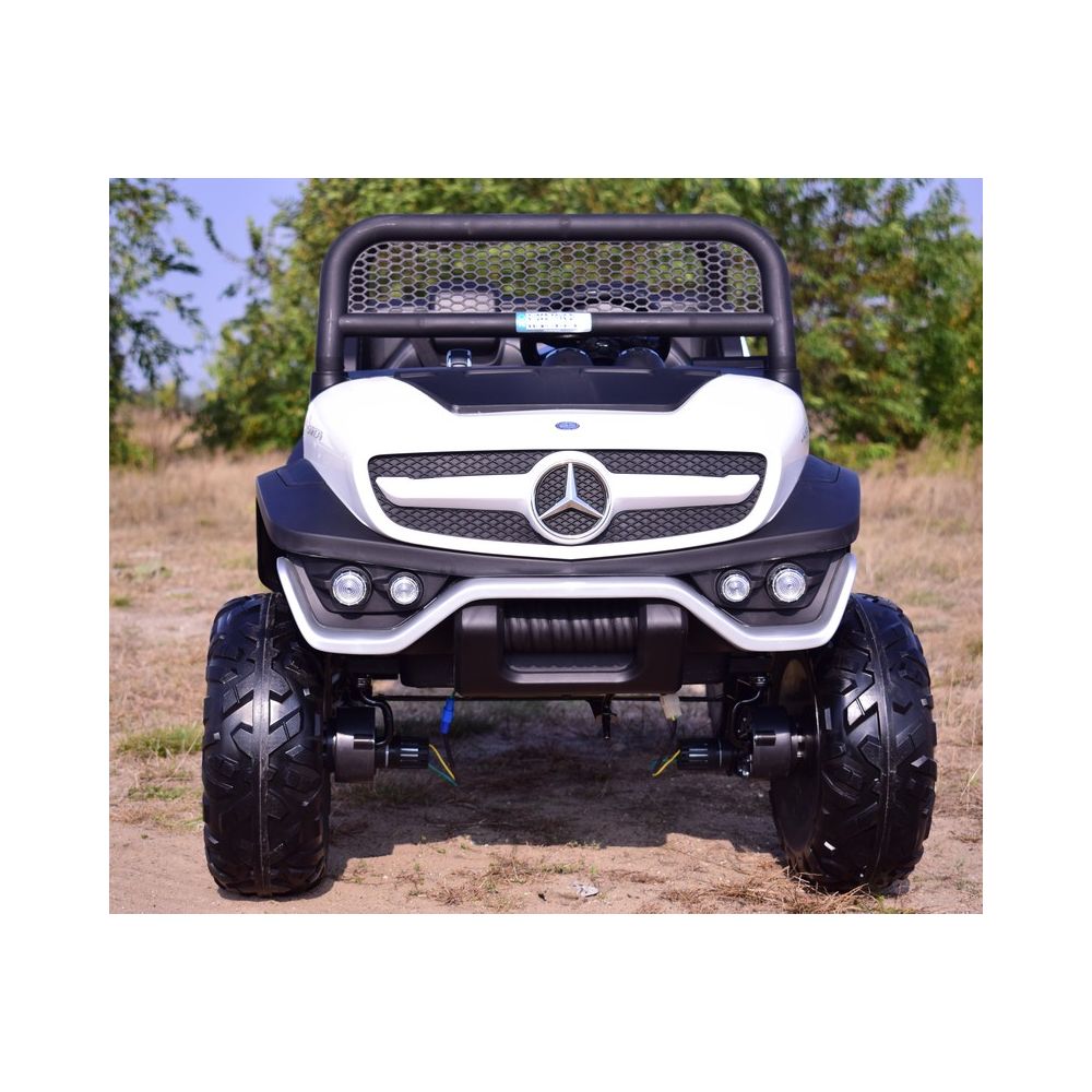 MERCEDES BENZ UNIMOG 4X4,12V14AH, AMORTYZATORY, MIĘKKIE KOŁA,MIĘKKIE SIEDZENIE SUPER OPCJA/UNIMOG