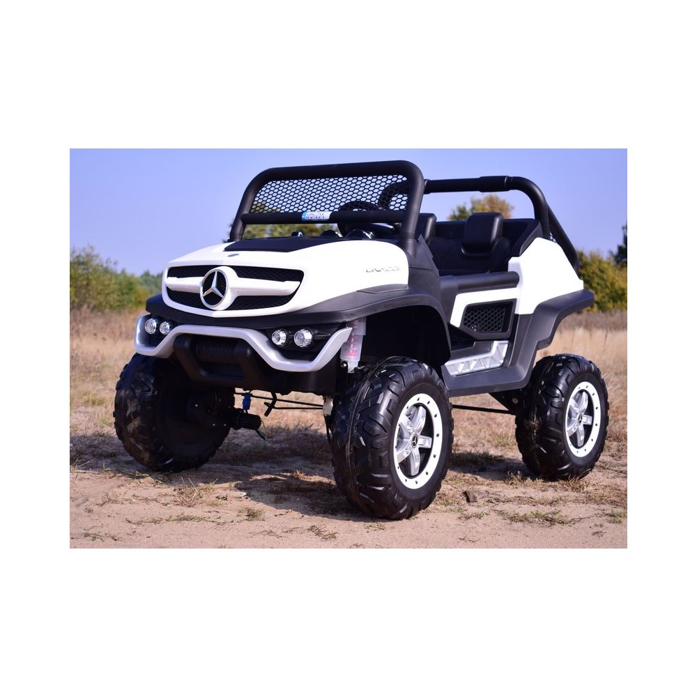 MERCEDES BENZ UNIMOG 4X4,12V14AH, AMORTYZATORY, MIĘKKIE KOŁA,MIĘKKIE SIEDZENIE SUPER OPCJA/UNIMOG
