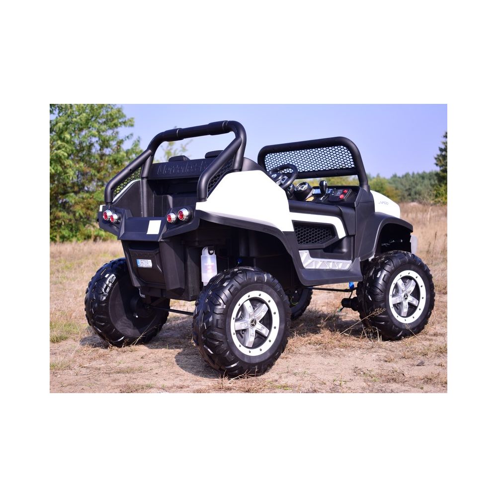 MERCEDES BENZ UNIMOG 4X4,12V14AH, AMORTYZATORY, MIĘKKIE KOŁA,MIĘKKIE SIEDZENIE SUPER OPCJA/UNIMOG
