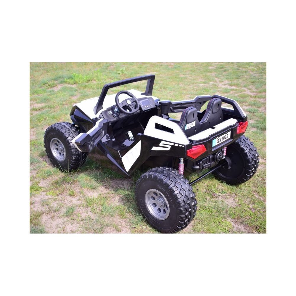 „MEGA BUGGY CLASH“ 2 VAIKAMS, 4 VARIKLIAI, 24 V, MINKŠTA REGULUOJAMA SĖDYNĖ, MINKŠTI RATAI, AKUMULIATORIAUS DĖKLAS, /SX-1928