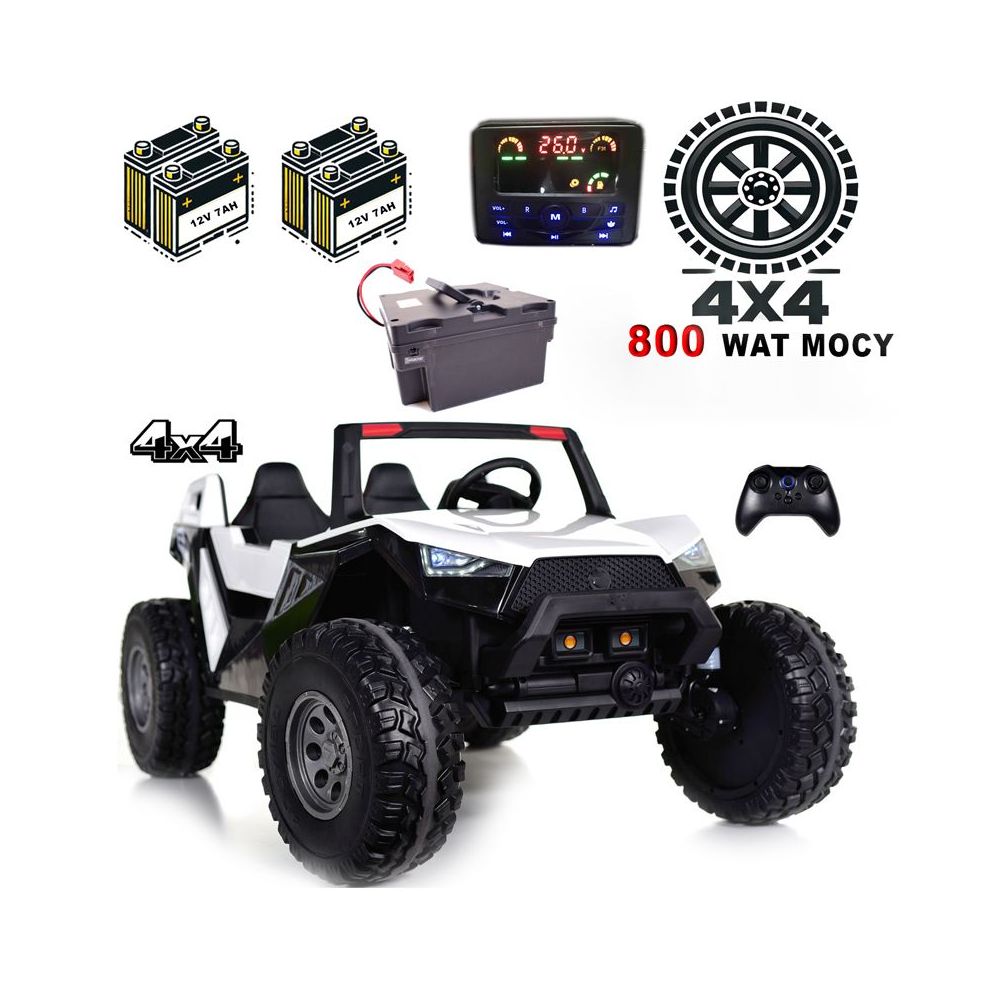 MEGA BUGGY CLASH DLA 2 DZIECI, 4 SILNIKI, 24V, MIĘKKIE PRZESUWANE SIEDZENIE, MIĘKKIE KOŁA, WALIZKA NA AKUMULATOR,/SX-1928