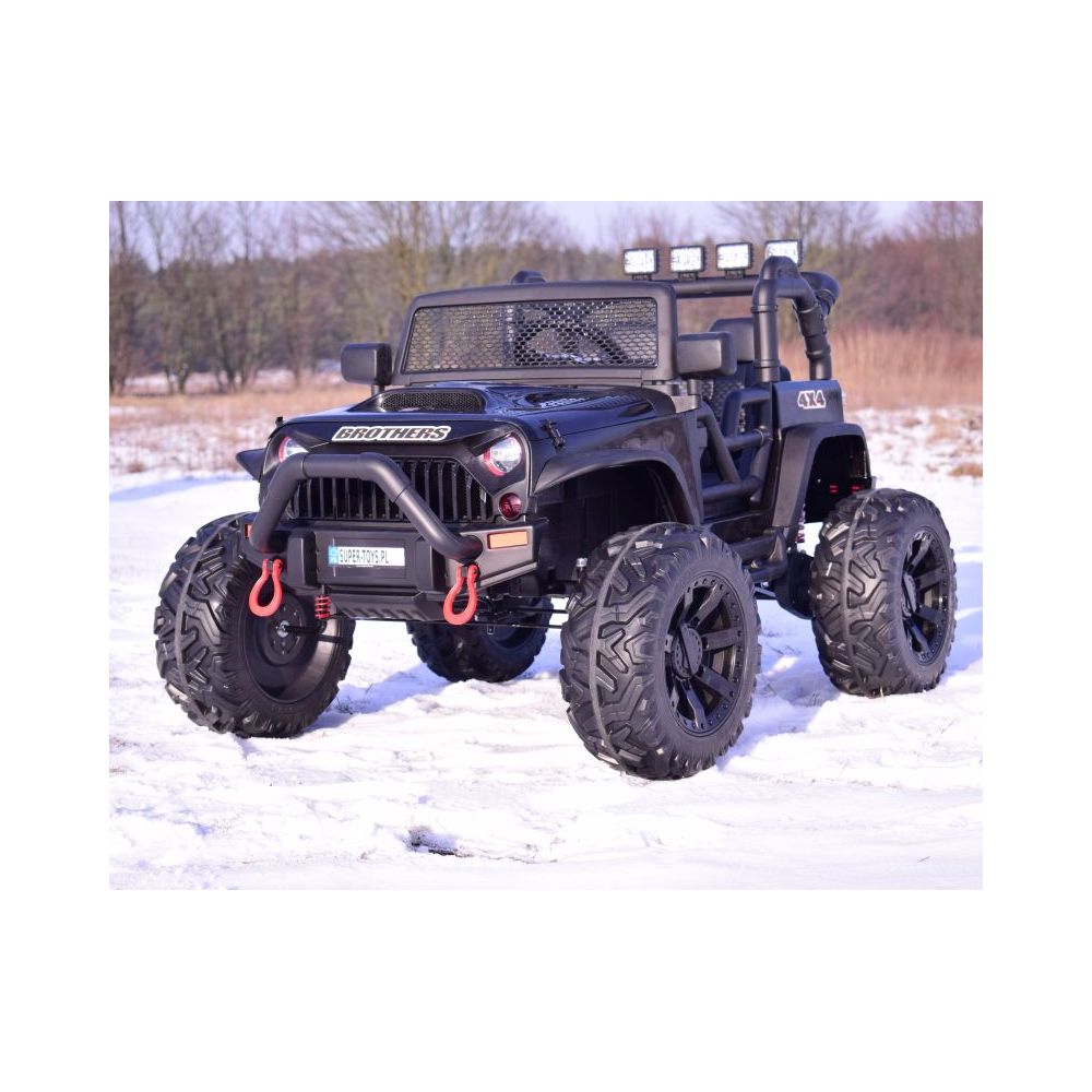 „Brothers“ akumuliatorinis džipas, vairo stiprintuvas, minkšti ratai, minkšta sėdynė, 24 V – 400 W / JEEP-JC-666