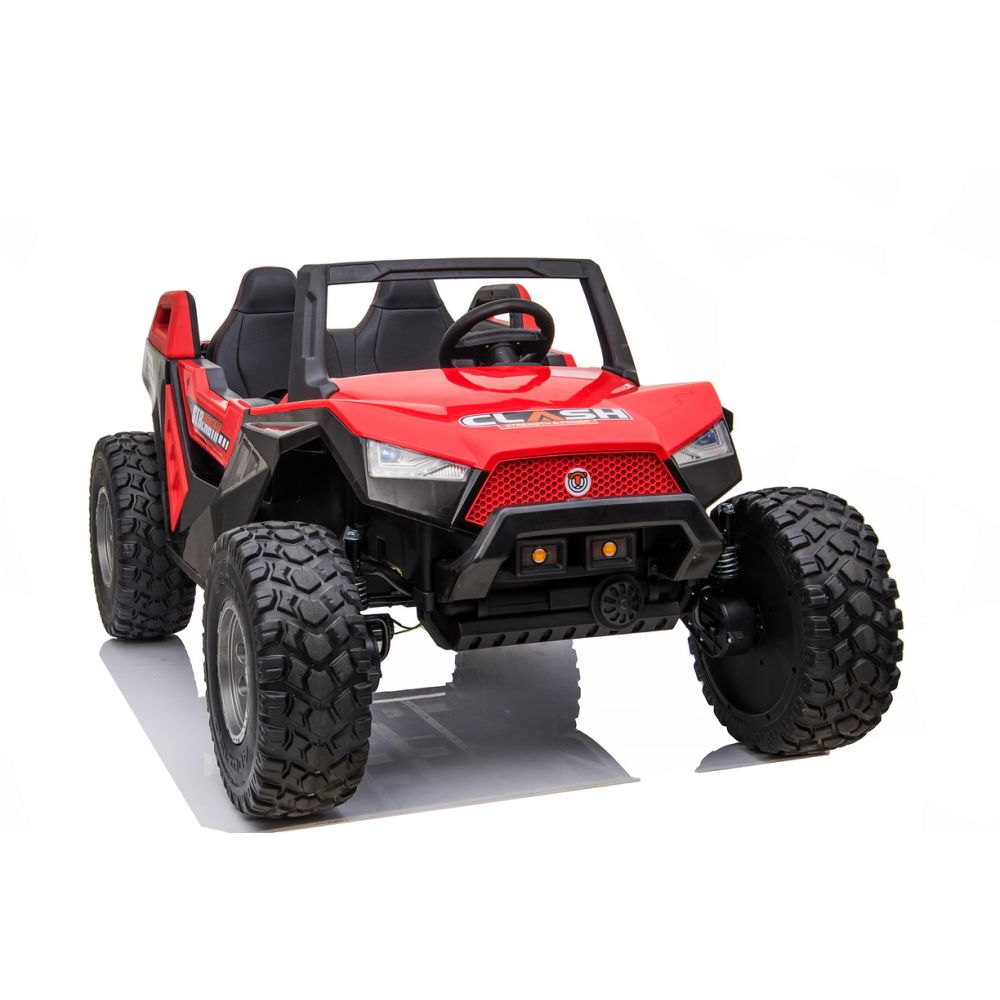 MEGA BUGGY CLASH DLA 2 DZIECI, 4 SILNIKI, 24V, MIĘKKIE PRZESUWANE SIEDZENIE, MIĘKKIE KOŁA, WALIZKA NA AKUMULATOR/SX-1928