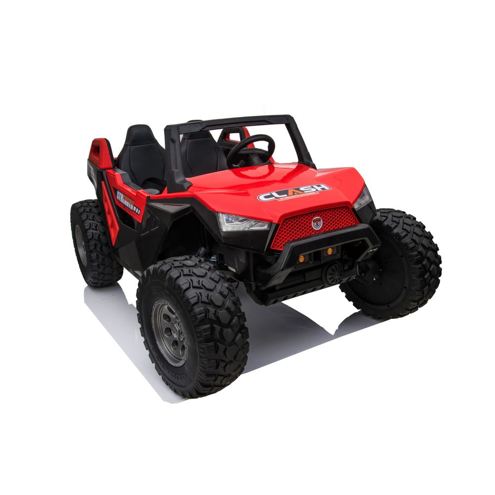 „MEGA BUGGY CLASH“ 2 VAIKAMS, 4 VARIKLIAI, 24 V, MINKŠTA SLANKIOJANČIA SĖDYNĖ, MINKŠTI RATAI, AKUMULIATORIAUS DĖŽUTĖ / SX-1928