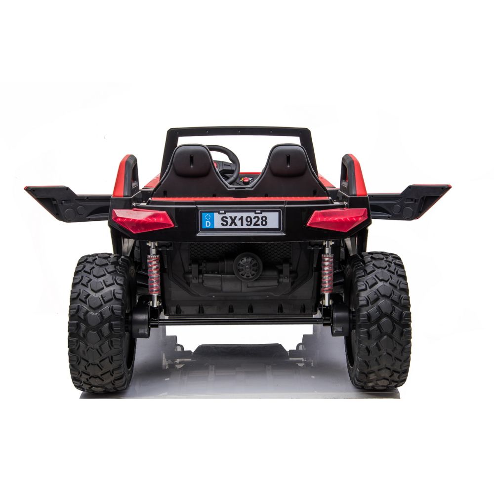 „MEGA BUGGY CLASH“ 2 VAIKAMS, 4 VARIKLIAI, 24 V, MINKŠTA SLANKIOJANČIA SĖDYNĖ, MINKŠTI RATAI, AKUMULIATORIAUS DĖŽUTĖ / SX-1928