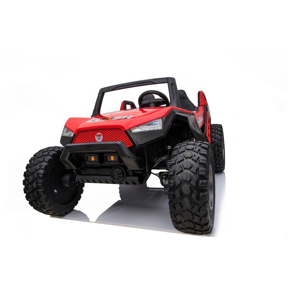 „MEGA BUGGY CLASH“ 2 VAIKAMS, 4 VARIKLIAI, 24 V, MINKŠTA SLANKIOJANČIA SĖDYNĖ, MINKŠTI RATAI, AKUMULIATORIAUS DĖŽUTĖ / SX-1928