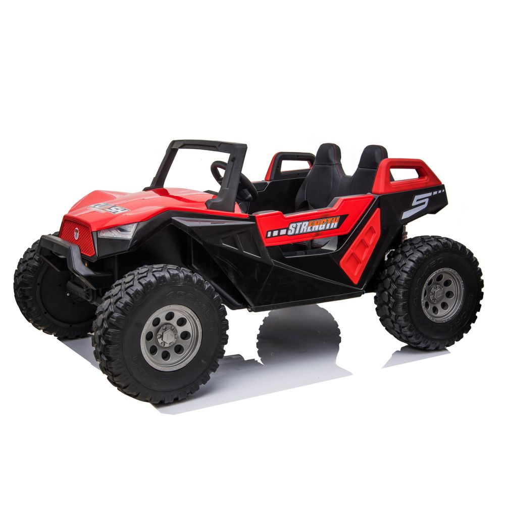 „MEGA BUGGY CLASH“ 2 VAIKAMS, 4 VARIKLIAI, 24 V, MINKŠTA SLANKIOJANČIA SĖDYNĖ, MINKŠTI RATAI, AKUMULIATORIAUS DĖŽUTĖ / SX-1928