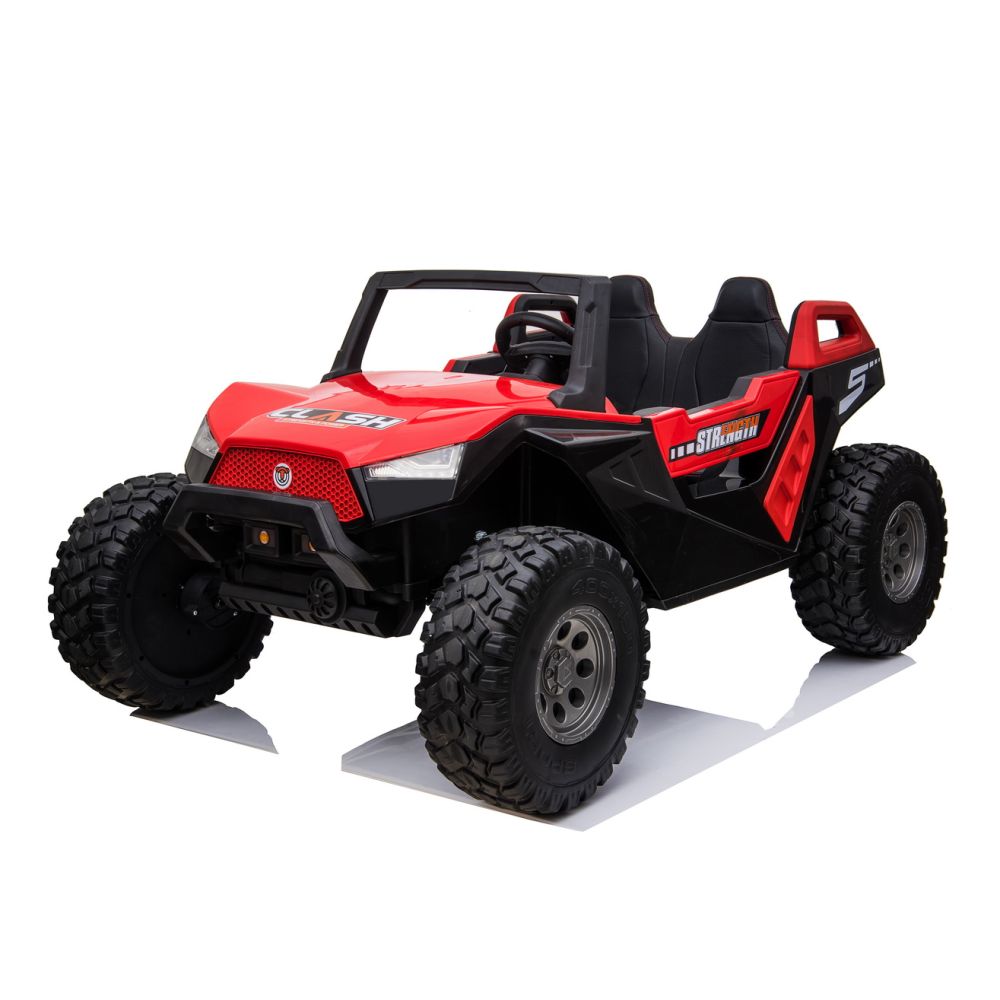 „MEGA BUGGY CLASH“ 2 VAIKAMS, 4 VARIKLIAI, 24 V, MINKŠTA SLANKIOJANČIA SĖDYNĖ, MINKŠTI RATAI, AKUMULIATORIAUS DĖŽUTĖ / SX-1928