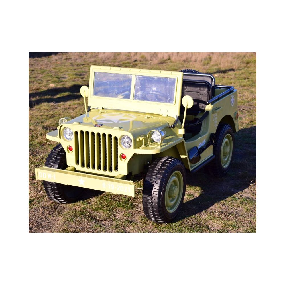 MEGA DZIP WOJSKOWY DLA 3 DZIECI, 4X4,WALIZKA NA AKUMULATOR, MIĘKKIE KOŁA, MIĘKKIE SIEDZENIE/JH101