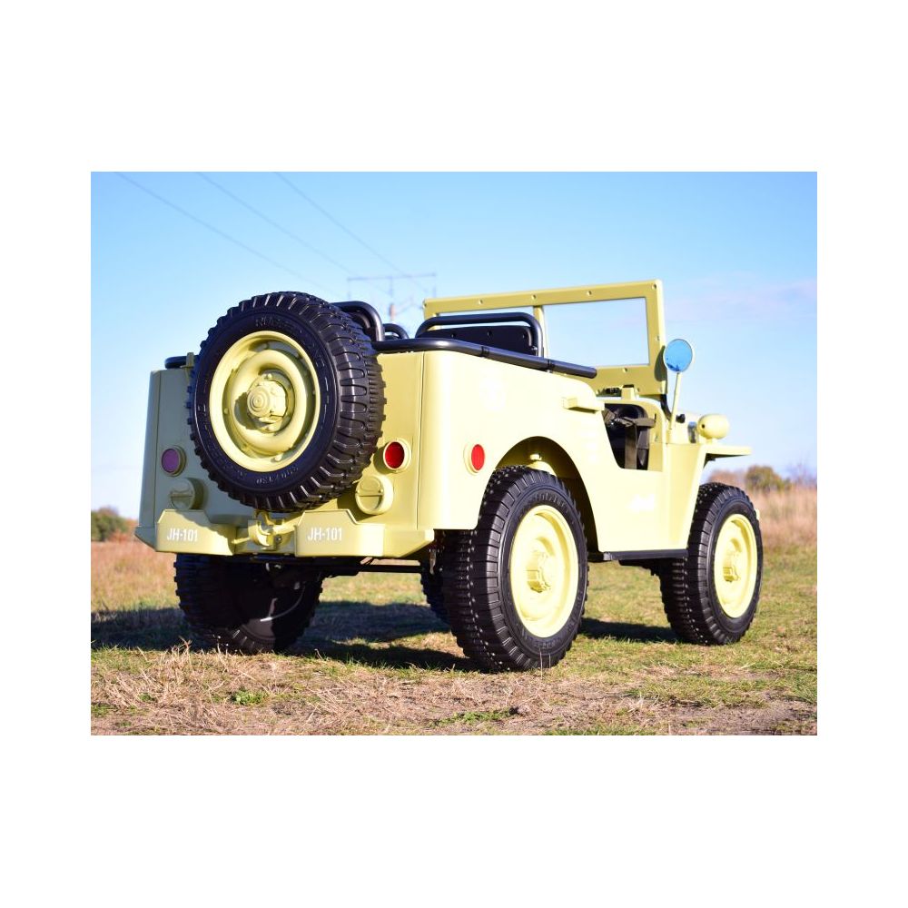 MEGA KARINIS ZIP-AUTOMOBILIS 3 VAIKAMS, 4X4, BATERIJOMIS MAITINAMAS BAGAŽAS, MINKŠTI RATAI, MINKŠTA SĖDYNĖ / JH101