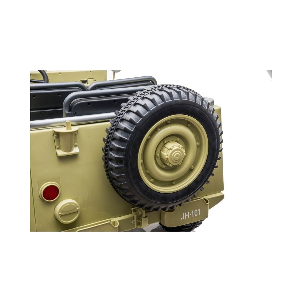 MEGA KARINIS ZIP-AUTOMOBILIS 3 VAIKAMS, 4X4, BATERIJOMIS MAITINAMAS BAGAŽAS, MINKŠTI RATAI, MINKŠTA SĖDYNĖ / JH101