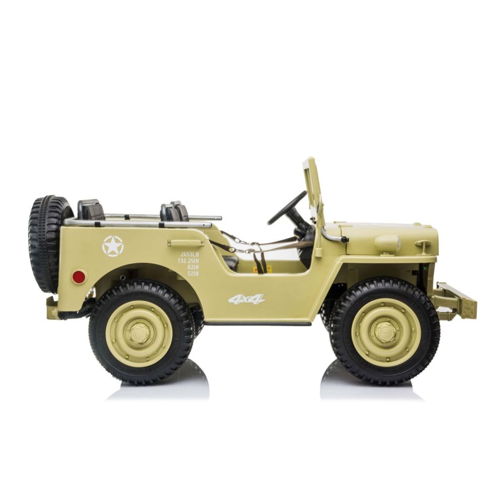 MEGA KARINIS ZIP-AUTOMOBILIS 3 VAIKAMS, 4X4, BATERIJOMIS MAITINAMAS BAGAŽAS, MINKŠTI RATAI, MINKŠTA SĖDYNĖ / JH101