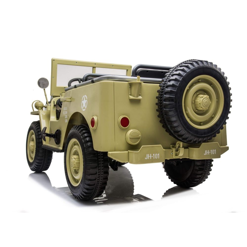 MEGA KARINIS ZIP-AUTOMOBILIS 3 VAIKAMS, 4X4, BATERIJOMIS MAITINAMAS BAGAŽAS, MINKŠTI RATAI, MINKŠTA SĖDYNĖ / JH101