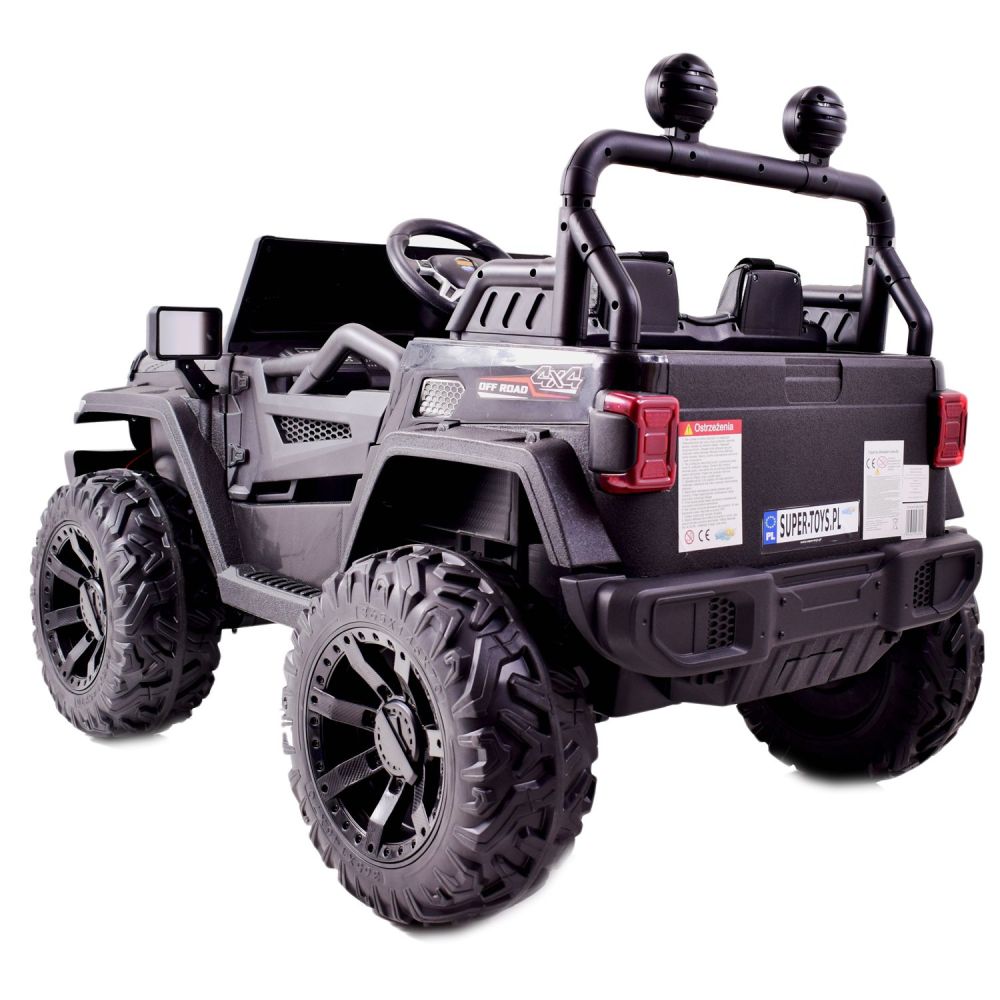 MEGA DŽIPAS „OFF ROAD“ 4X4, MINKŠTI RATAI, MINKŠTA SĖDYNĖ, SUPIMO FUNKCIJA, RAKTELIS,/HC8988