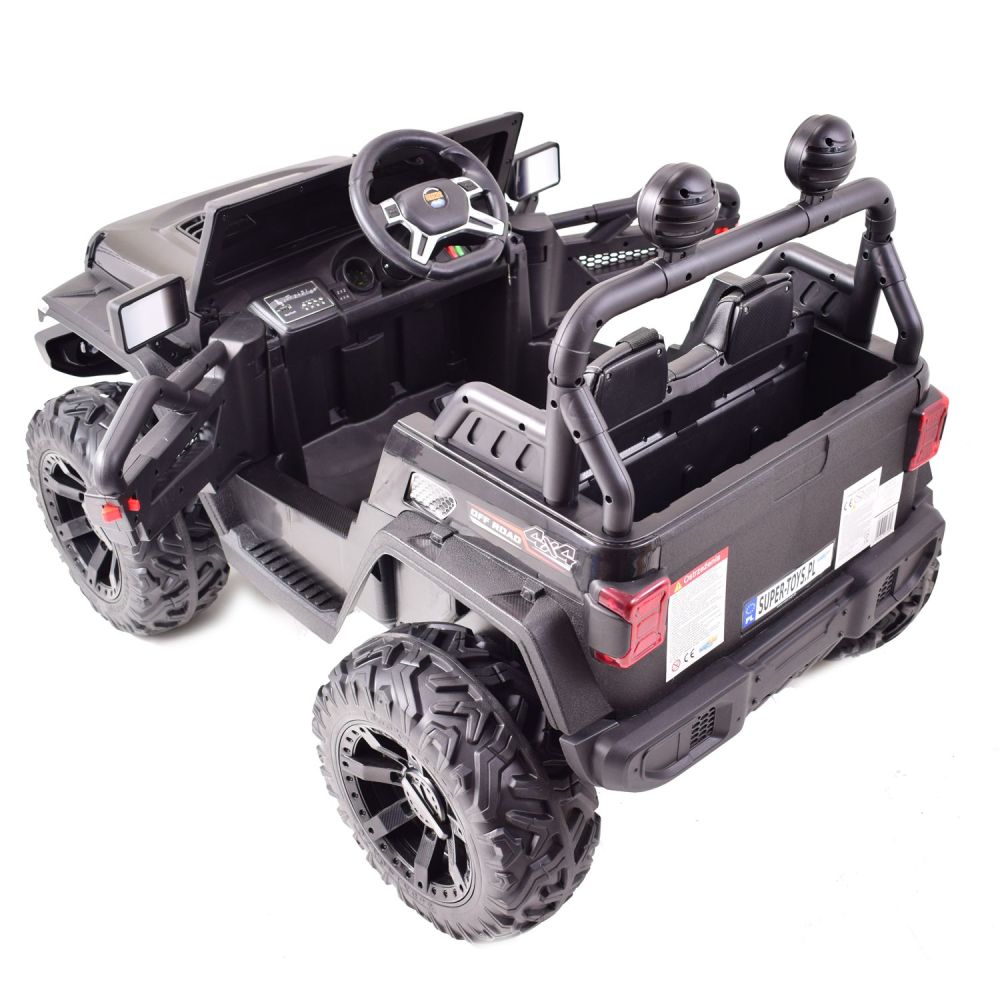 MEGA DŽIPAS „OFF ROAD“ 4X4, MINKŠTI RATAI, MINKŠTA SĖDYNĖ, SUPIMO FUNKCIJA, RAKTELIS,/HC8988
