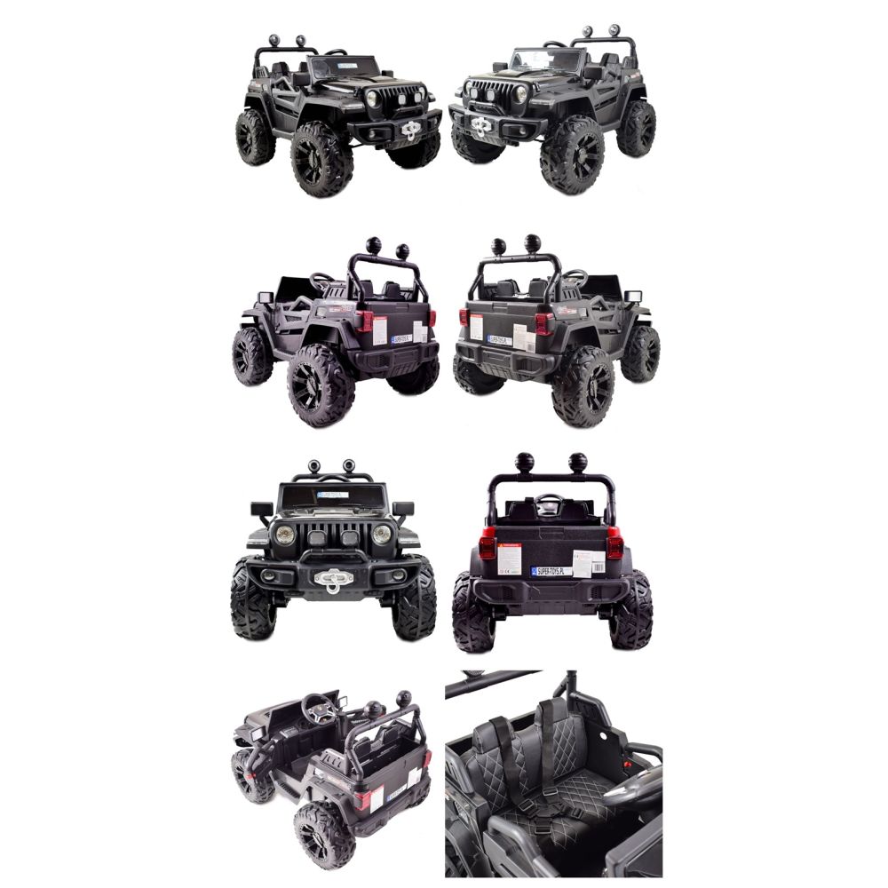 MEGA DŽIPAS „OFF ROAD“ 4X4, MINKŠTI RATAI, MINKŠTA SĖDYNĖ, SUPIMO FUNKCIJA, RAKTELIS,/HC8988