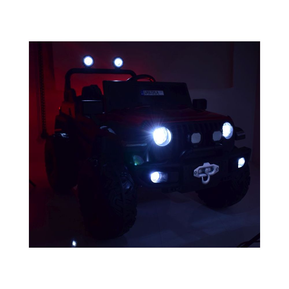 MEGA DŻIP OFF ROAD 4X4, MIĘKKIE KOŁA, MIĘKKIE SIEDZENIE, FUNKCJA BUJANIA, KLUCZYK,/HC8988