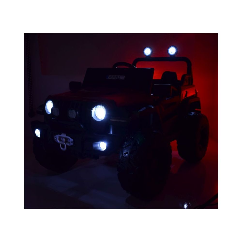 MEGA DŻIP OFF ROAD 4X4, MIĘKKIE KOŁA, MIĘKKIE SIEDZENIE, FUNKCJA BUJANIA, KLUCZYK,/HC8988