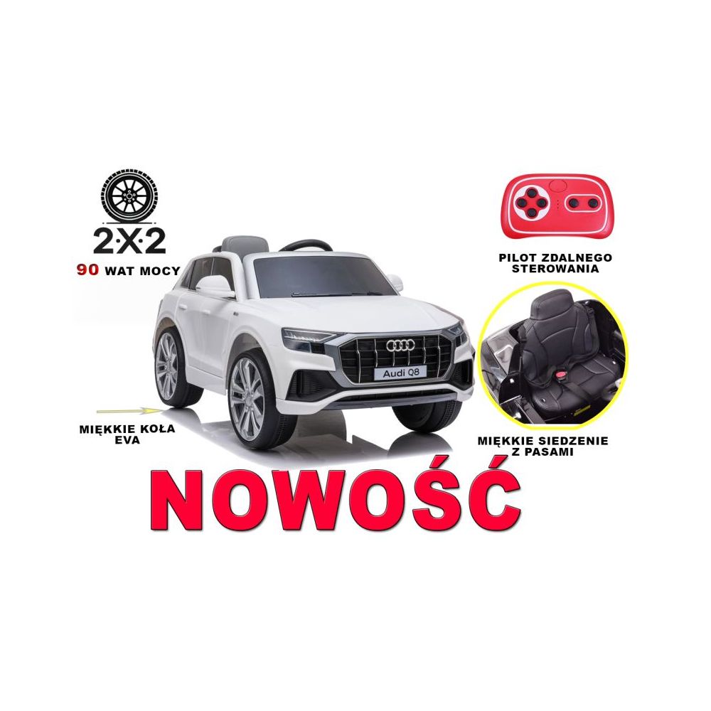 ORIGINALUS „AUDI Q8“ SU GERIAUSIA ĮRANGA, MINKŠTI RATAI, MINKŠTA SĖDYNĖ / JJ2066