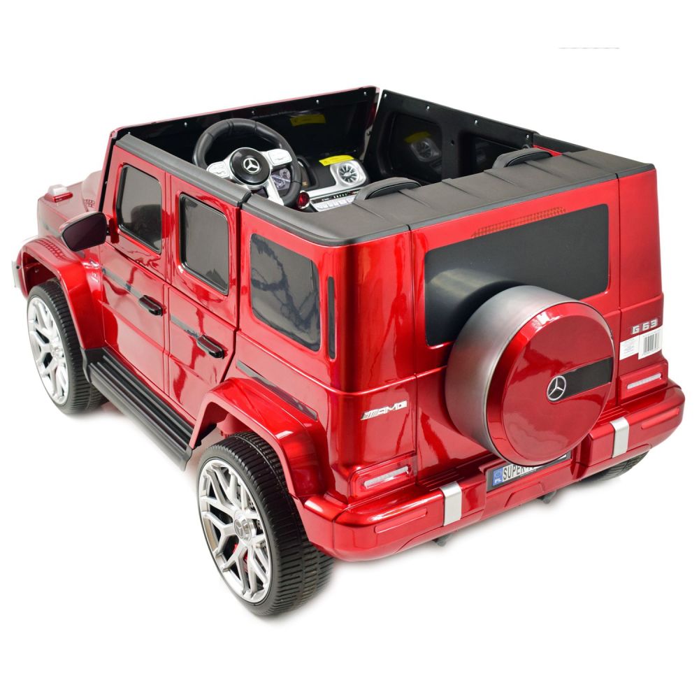 „MERCEDES G63 AMG“ 2 VAIKAMS, 24 V, 4X4, MINKŠTI EVA RATAI, MINKŠTA SĖDYNĖ, POLIROTUOTAS LAKAS, VISOS PAPILDOMOS PASIRINKTYS / S