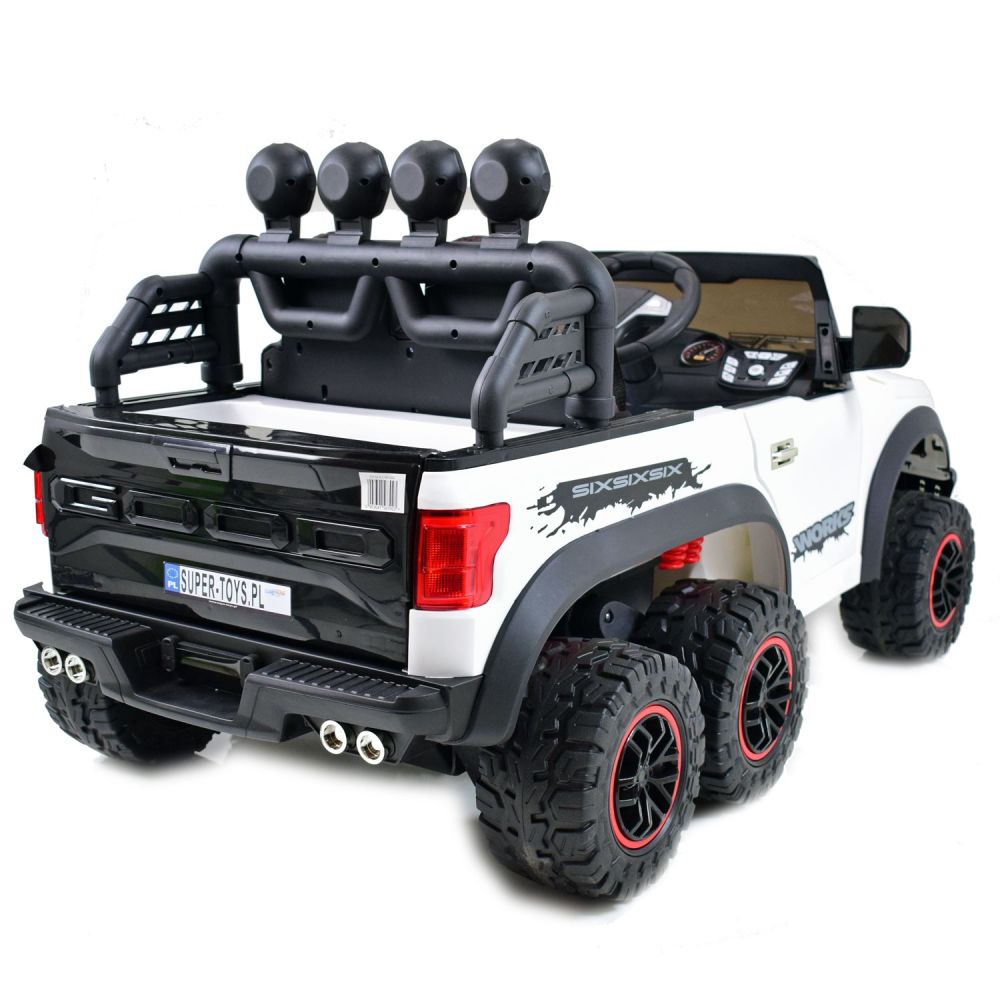 MEGA JEEP WORKS SIX 4X4, 2 x 12 V, MINKŠTI RATAI, MINKŠTA SĖDYNĖ / JC003