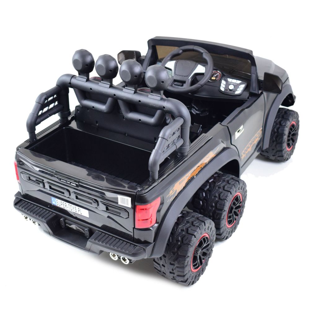 „MEGA JEEP WORKS SIX“ 4X4, 2 x 12 V, minkštos ratai, minkšta sėdynė / JC003