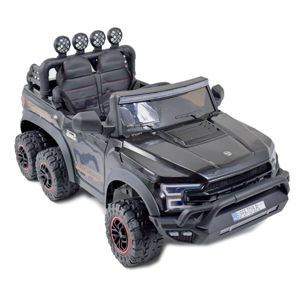 „MEGA JEEP WORKS SIX“ 4X4, 2 x 12 V, minkštos ratai, minkšta sėdynė / JC003