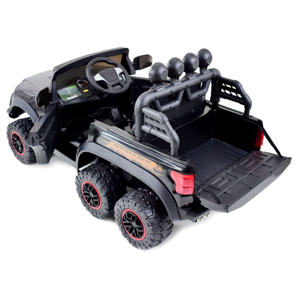 „MEGA JEEP WORKS SIX“ 4X4, 2 x 12 V, minkštos ratai, minkšta sėdynė / JC003