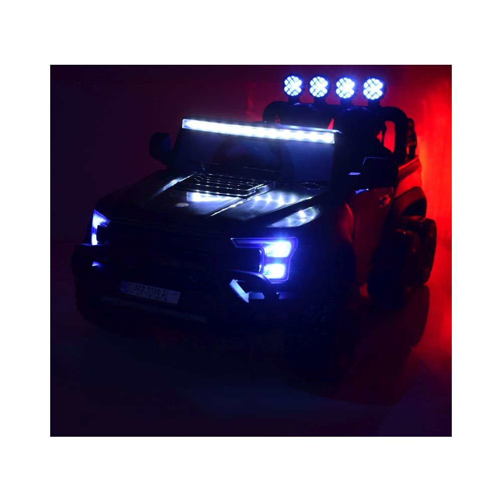 MEGA JEEP WORKS SIX 4X4, 2 X 12V MĘKKIE KOŁA, MIĘKKIE SIEDZENIE/JC003