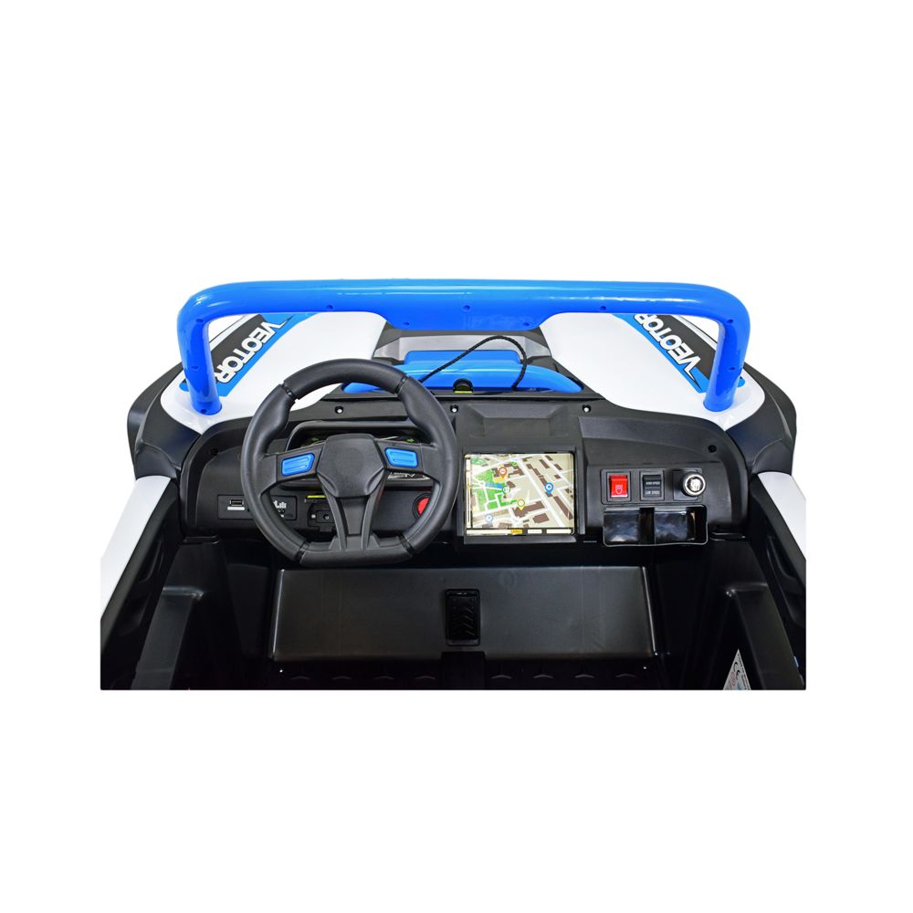 MEGA BUGGY VEOTOR 24 V, 400 W MEGA GALIOS, NUOTOLINIO VALDYMO PULTAS, MINKŠTA SĖDYNĖ, MINKŠTI RATAI /DLS-1
