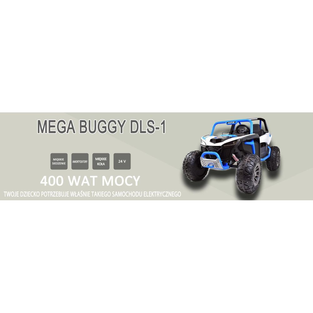 MEGA BUGGY VEOTOR 24 V, 400 W MEGA GALIOS, NUOTOLINIO VALDYMO PULTAS, MINKŠTA SĖDYNĖ, MINKŠTI RATAI /DLS-1