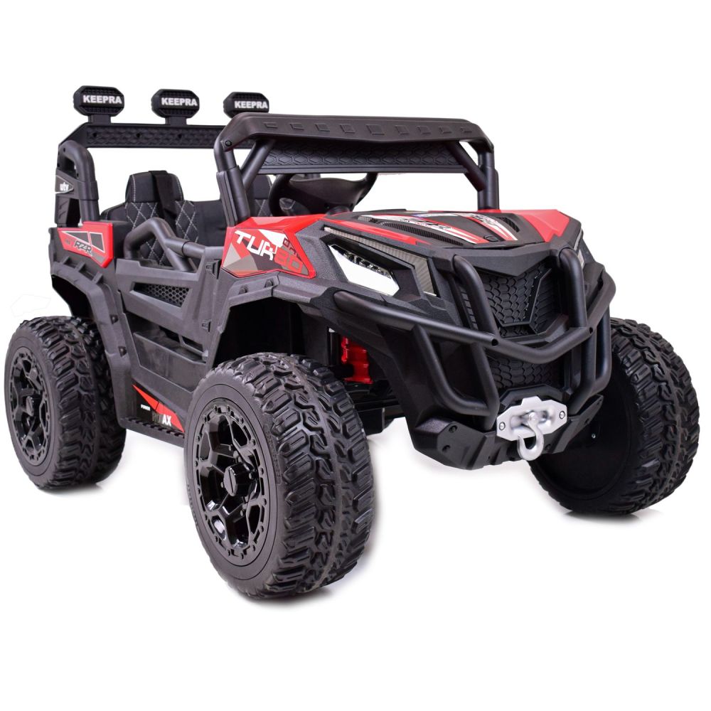 MEGA BUGGY RZR TURBO 12 V, 4x4, 180 W, didžiulė galia, nuotolinio valdymo pultas, minkšta sėdynė, minkšti ratai, supimosi funkci