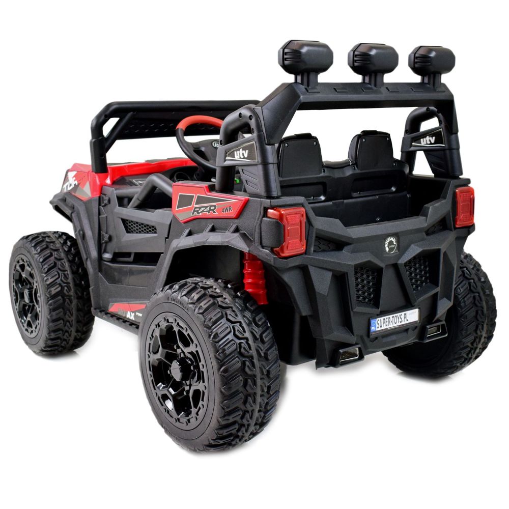 MEGA BUGGY RZR TURBO 12 V, 4x4, 180 W, didžiulė galia, nuotolinio valdymo pultas, minkšta sėdynė, minkšti ratai, supimosi funkci