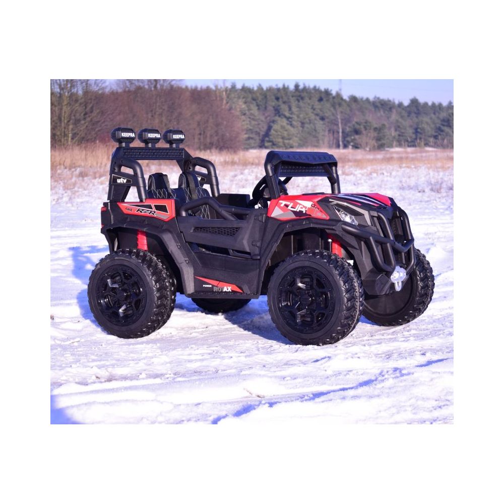 MEGA BUGGY RZR TURBO 12 V, 4x4, 180 W, didžiulė galia, nuotolinio valdymo pultas, minkšta sėdynė, minkšti ratai, supimosi funkci
