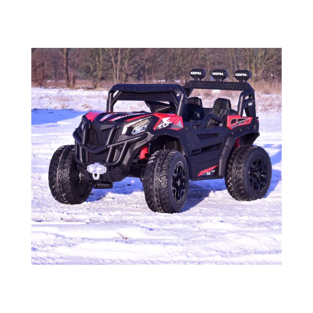 MEGA BUGGY RZR TURBO 12 V, 4x4, 180 W, didžiulė galia, nuotolinio valdymo pultas, minkšta sėdynė, minkšti ratai, supimosi funkci