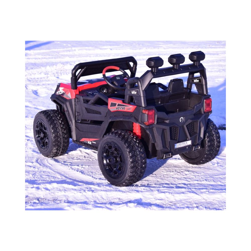MEGA BUGGY RZR TURBO 12 V, 4x4, 180 W, didžiulė galia, nuotolinio valdymo pultas, minkšta sėdynė, minkšti ratai, supimosi funkci