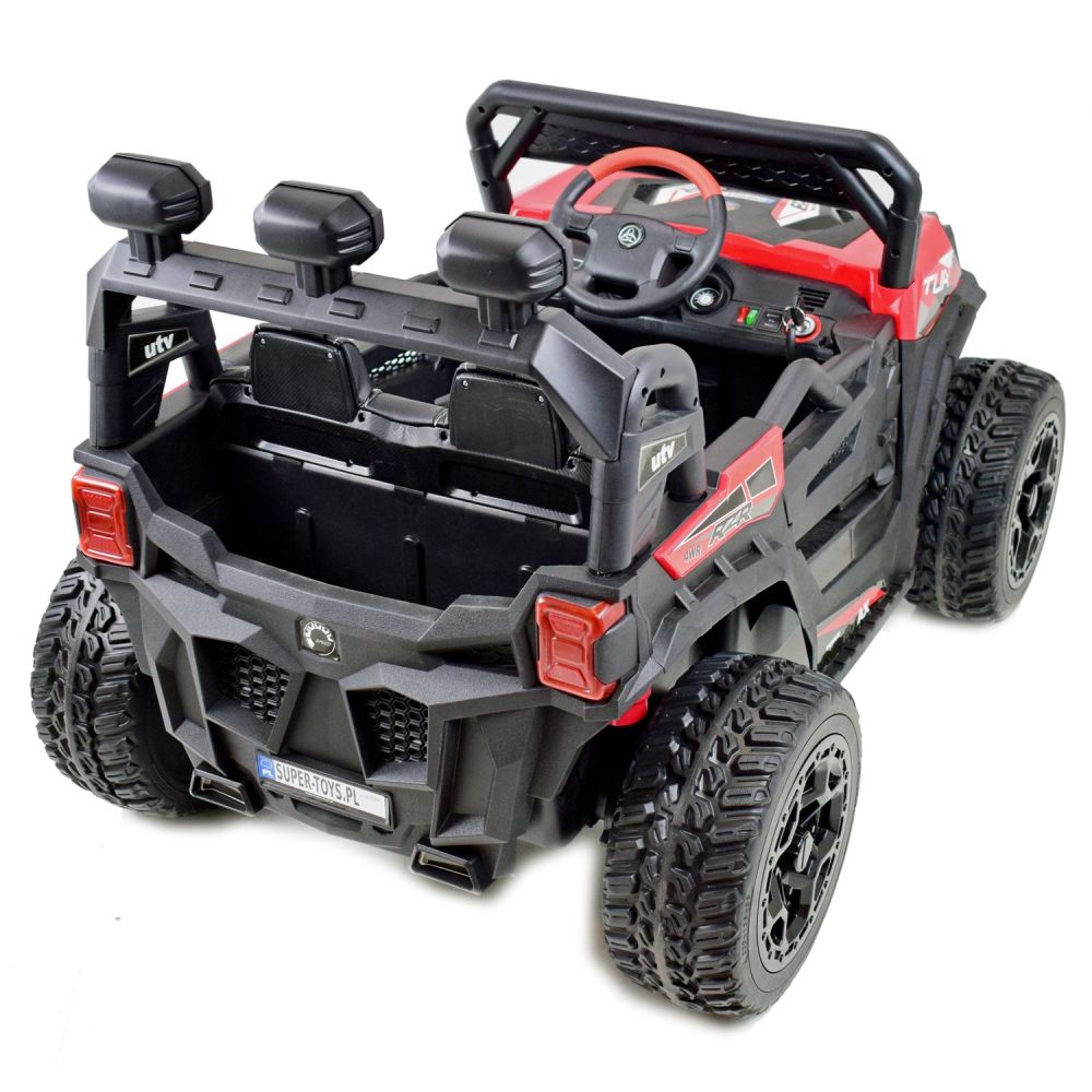 MEGA BUGGY RZR TURBO 12 V, 4x4, 180 W, didžiulė galia, nuotolinio valdymo pultas, minkšta sėdynė, minkšti ratai, supimosi funkci