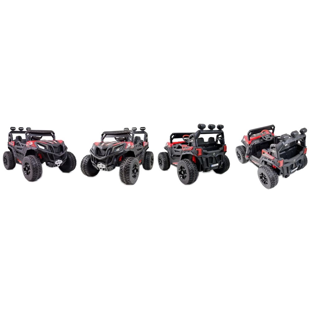 MEGA BUGGY RZR TURBO 12 V, 4x4, 180 W, didžiulė galia, nuotolinio valdymo pultas, minkšta sėdynė, minkšti ratai, supimosi funkci