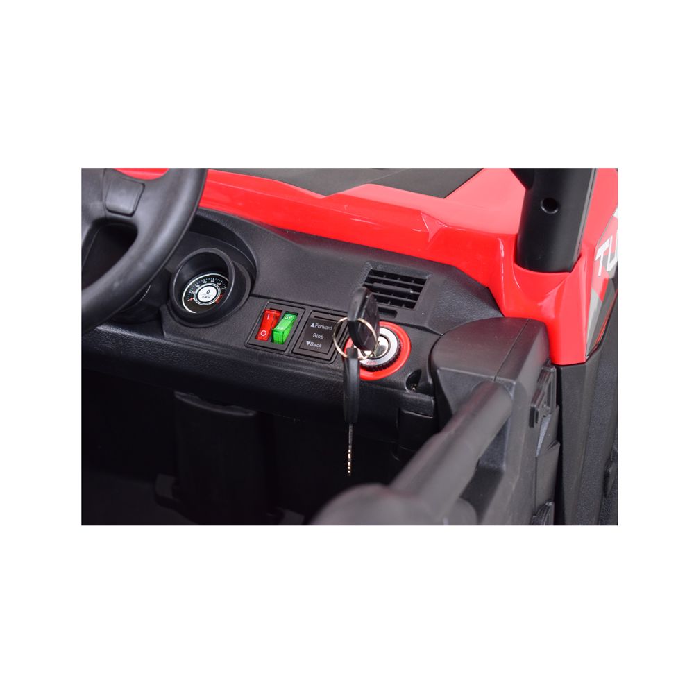MEGA BUGGY RZR TURBO 12 V,4X4 180 W MEGA MOC, PILOT, MIĘKKIE SIEDZENIE, MIĘKKIE KOŁA, FUNKCJA BUJANIA, KLUCZYK /HC301