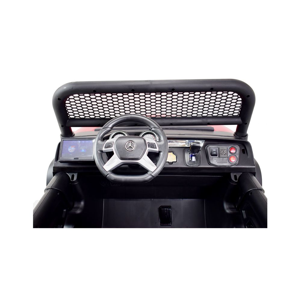 MERCEDES BENZ UNIMOG 4X4,12V14AH, AMORTYZATORY, MIĘKKIE KOŁA, MP4, LAKIER SUPER OPCJA/UNIMOG